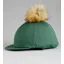 Premier Equine Jersey Hat Silk with Faux Fur Pom Pom  Green